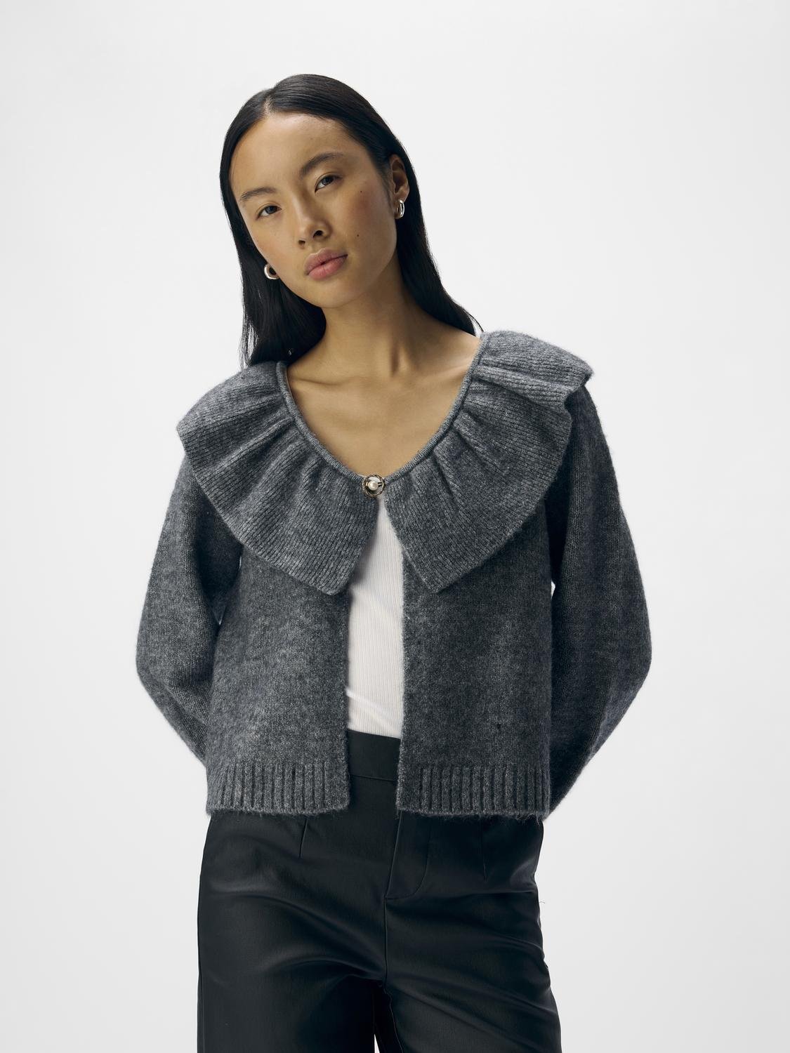 OBJDENISI Knit Cardigan - Medium Grey Melange - VERO MODA & VILA Bergvik